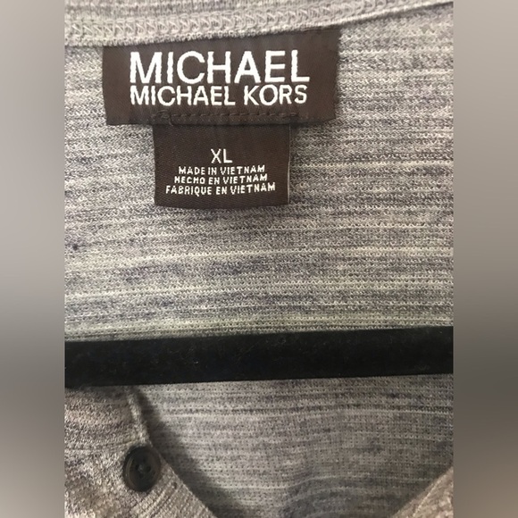 MICHAEL Michael Kors Mens Cotton Space Dye Grey Long Sleeve Henley Sweater XL - Picture 11 of 12
